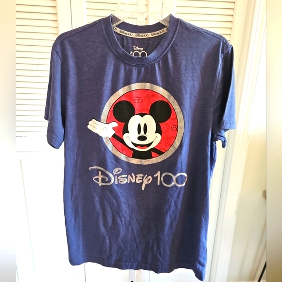 Disney Other - Men’s Small Disney 100 T-Shirt Mickey Mouse Blue Graphic Tee Celebration 2023